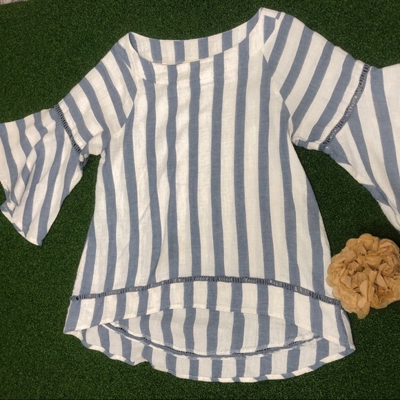 Listicle High Low Bell Sleeve Boho Top Medium - Picture 6 of 9